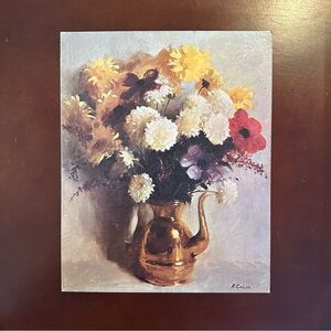 Vintage “Sunlit Flowers” by Rudolph Colao Print on Hardboard - Unframed 8” x 10”